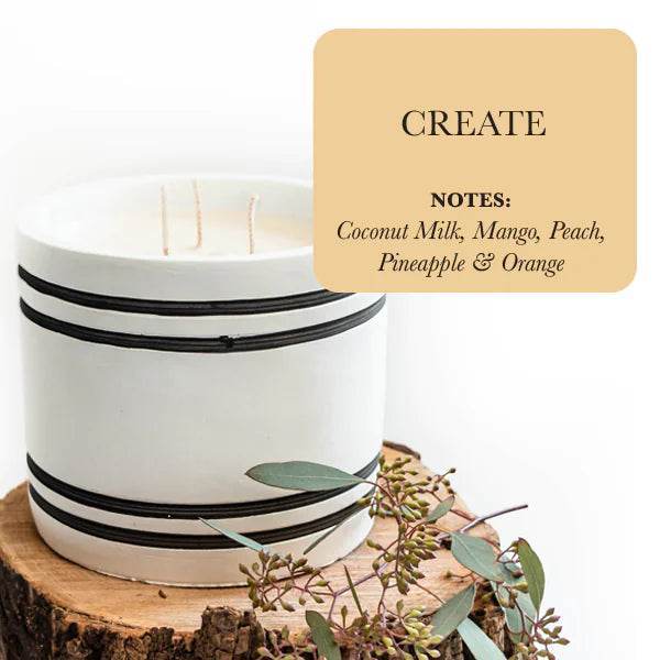 Luxury Large Striped Stone Designer Candle - Solstik #