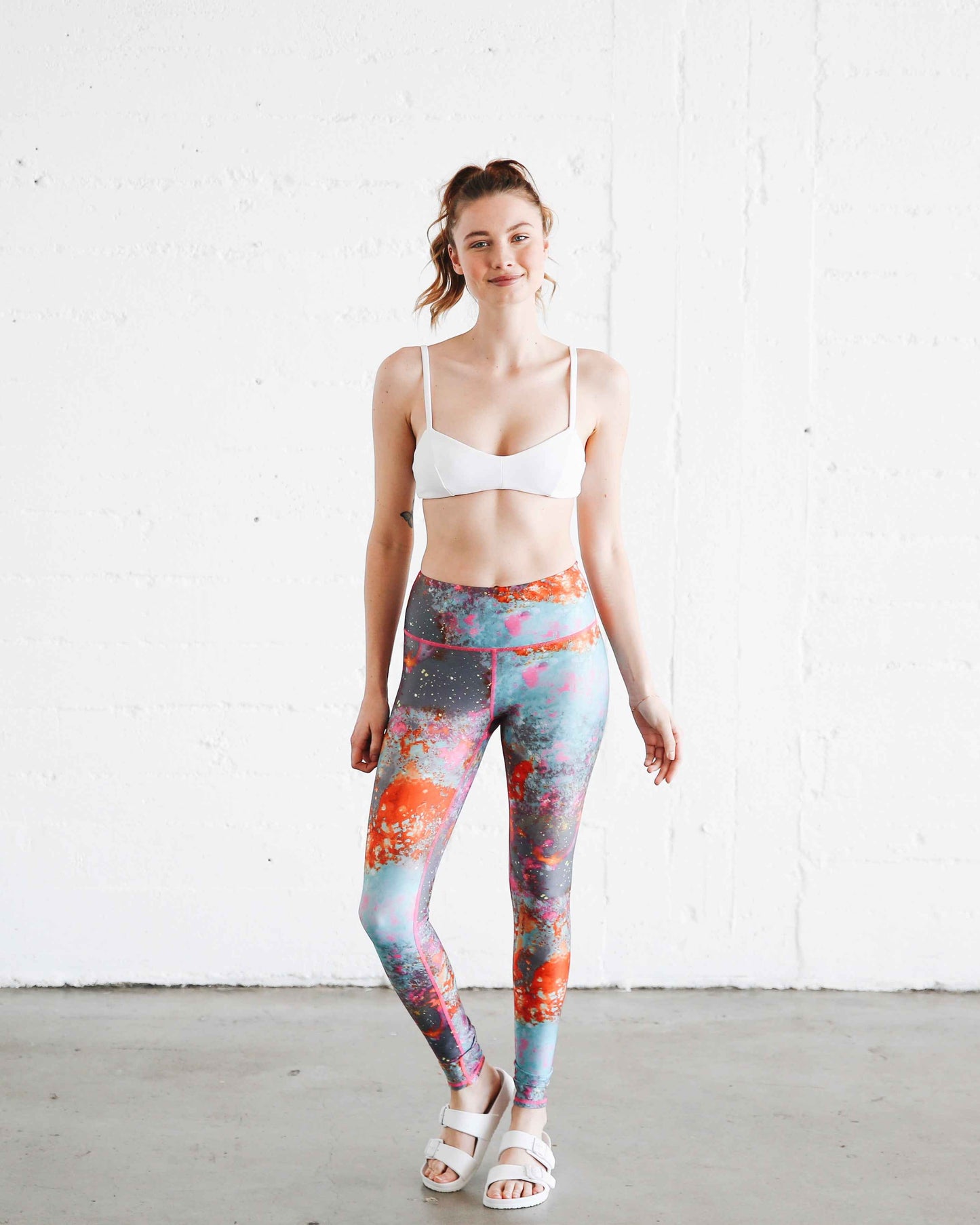Women's UPF 50+ Sun Protective Swim Leggings - Koi Pond