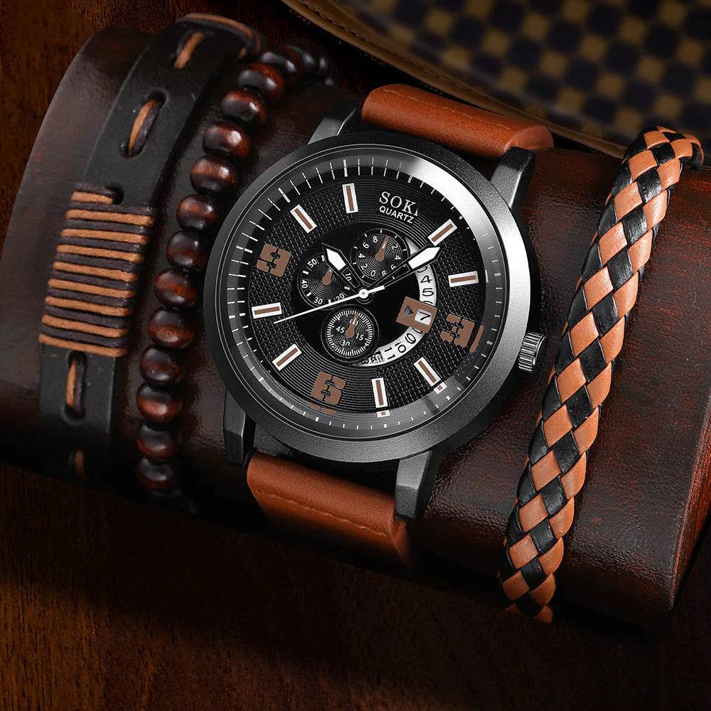 Men's Business Quartz Watch Set -Fashion Jewelry - Solstik