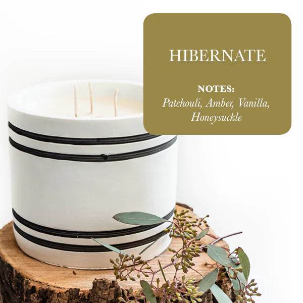 Luxury Large Striped Stone Designer Candle - Solstik