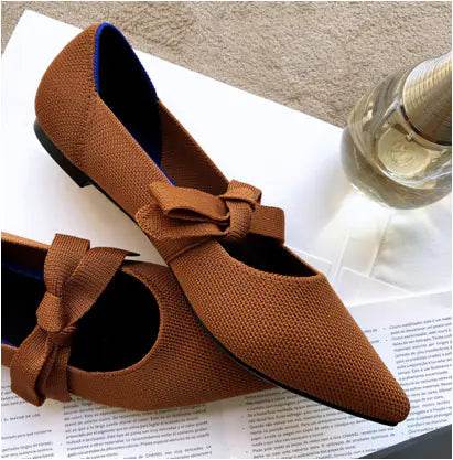 Flat Casual Boat Shoes with Bow Mary Jane Style - Solstik