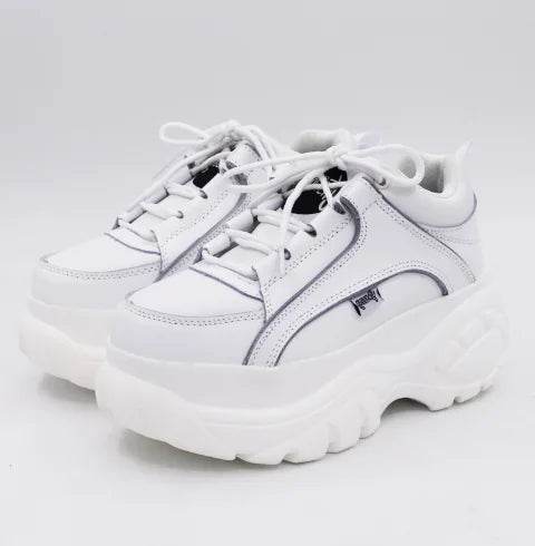 Heart-Shaped White Platform Shoes with Thick Soles - Solstik