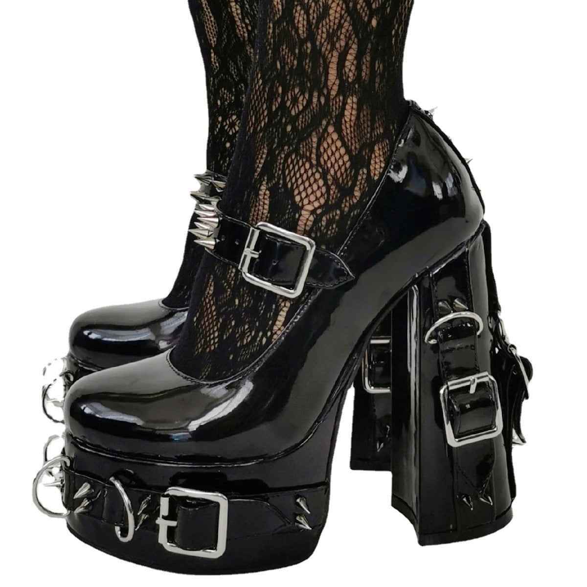 European And American Goths Rivet Y2g Hot Girl Water Platform Thick High Heel Large Size Women's Shoes
