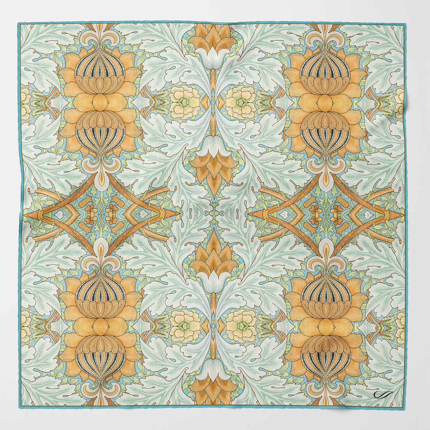 Londra - Silk Pocket Square - Aqua - Solstik