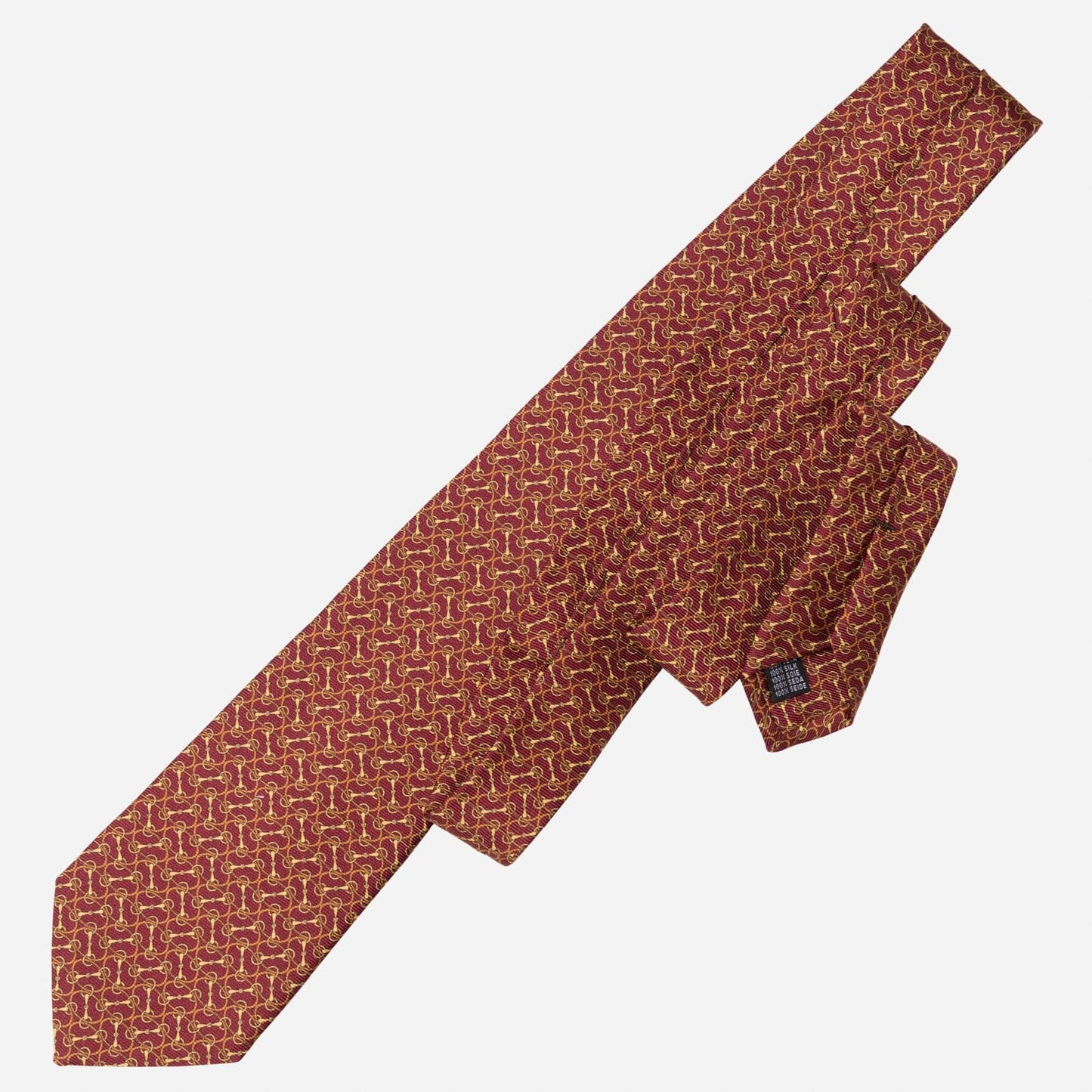 Palio - Printed Silk Tie - Burgundy - Solstik