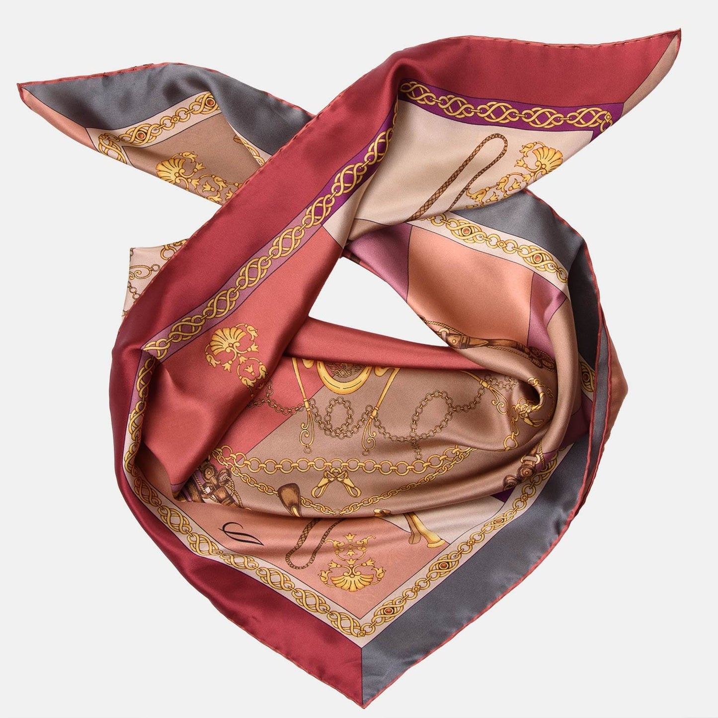 Gabriella - Silk Foulard - Rosewood - Solstik