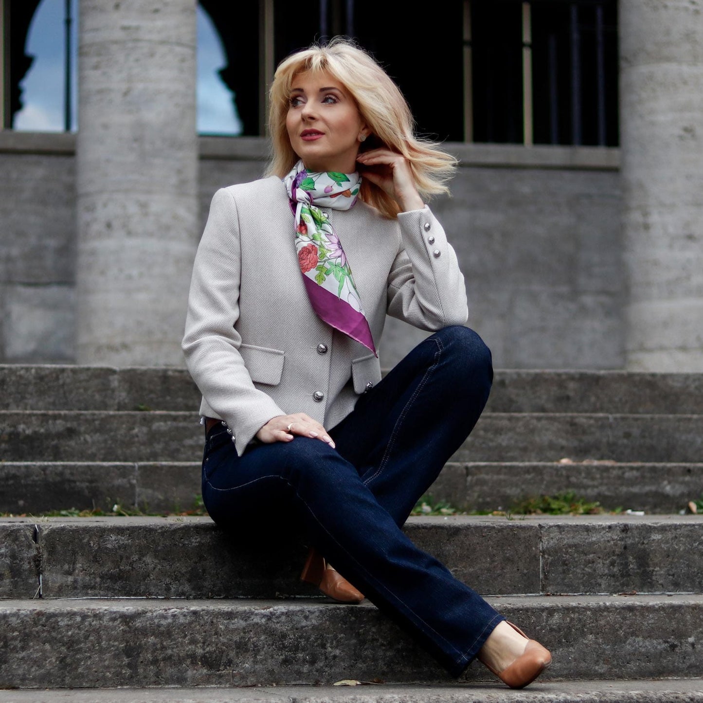 Flora - Silk Foulard - Berry - Solstik