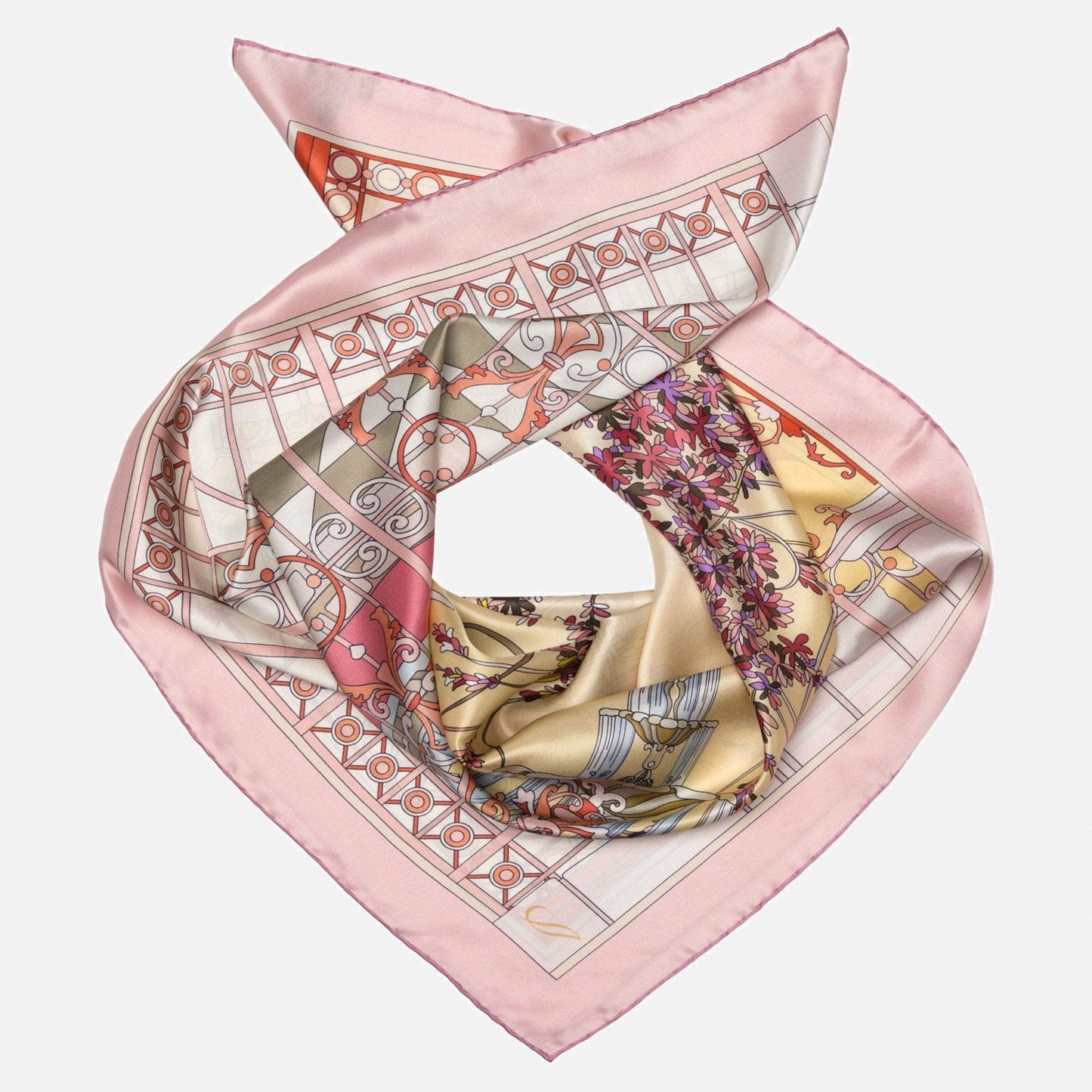 Garden of Dreams - Silk Foulard - Pink - Solstik