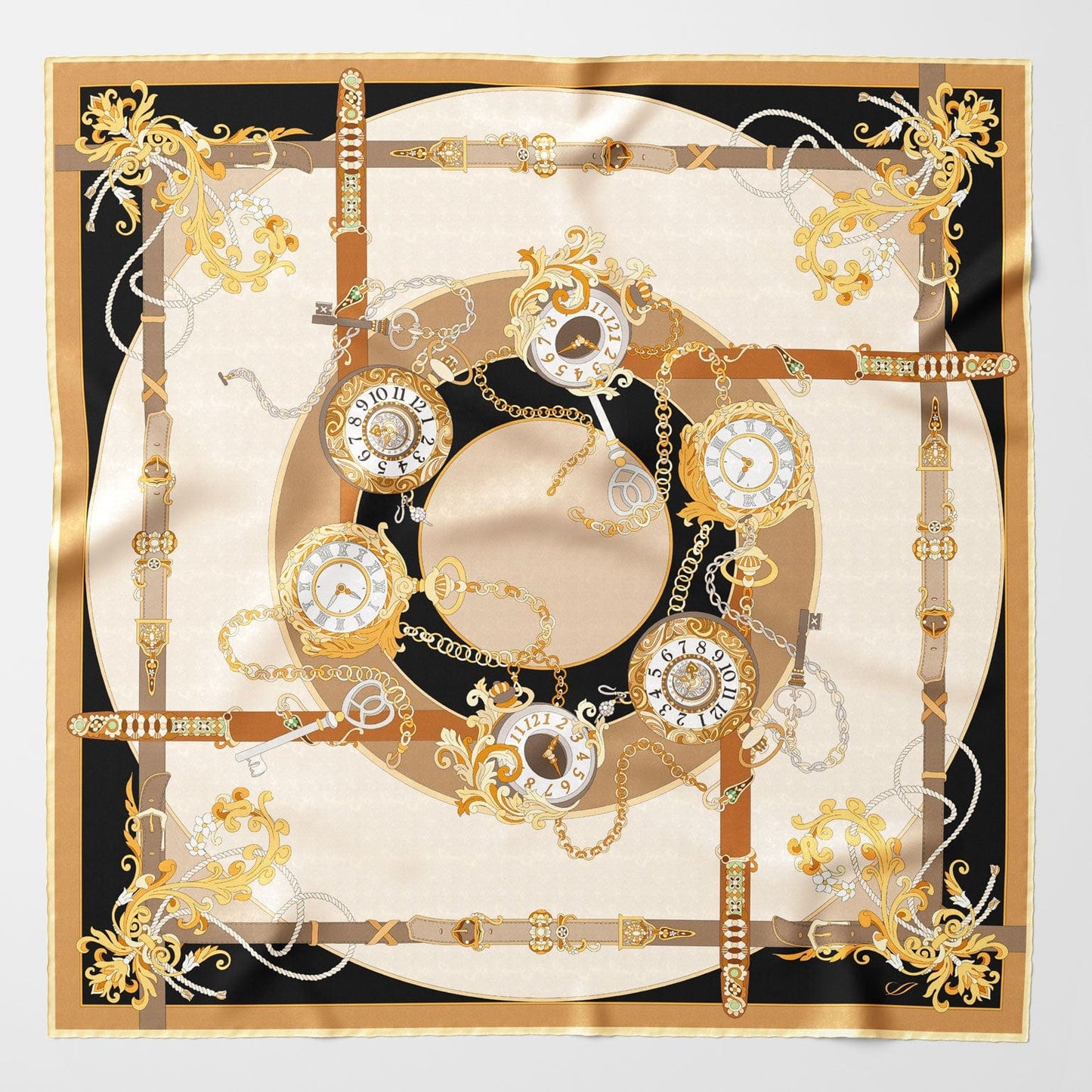 Moment in Time - Silk Foulard - Gold - Solstik