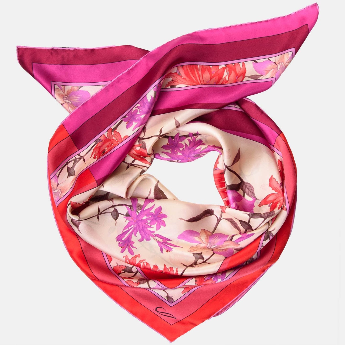 Serena - Silk Foulard - Fuchsia - Solstik
