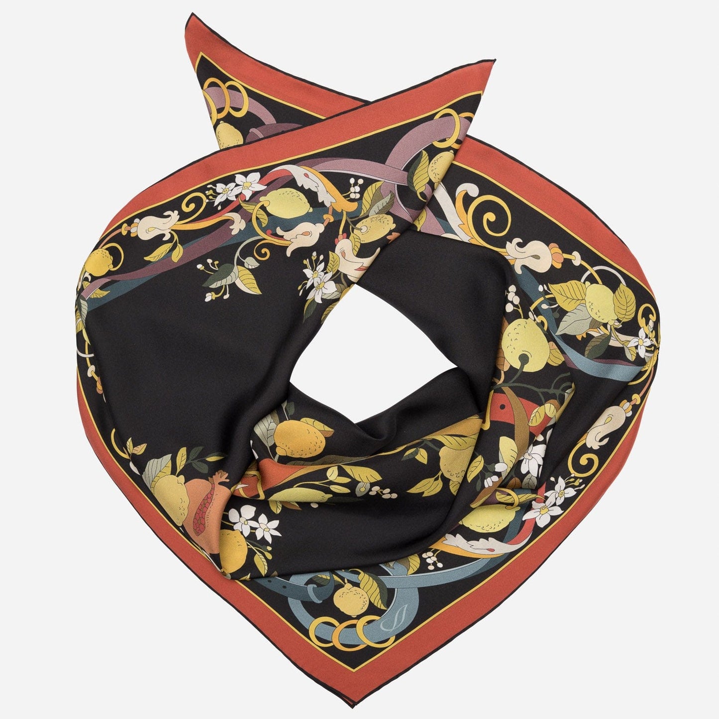 Anthea - Silk Foulard - Black - Solstik