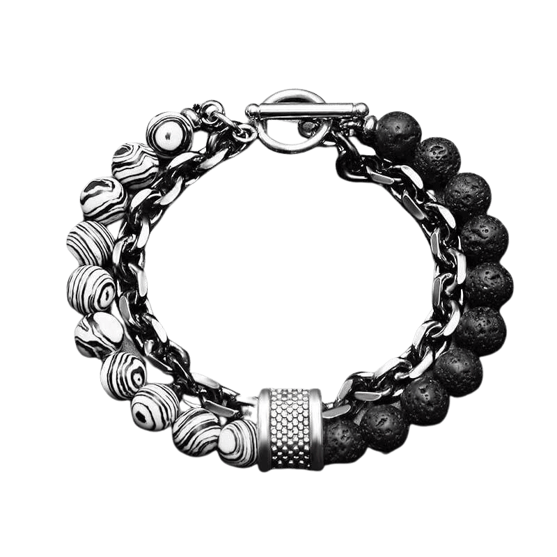 Black Malachite Lava Stone Bracelet