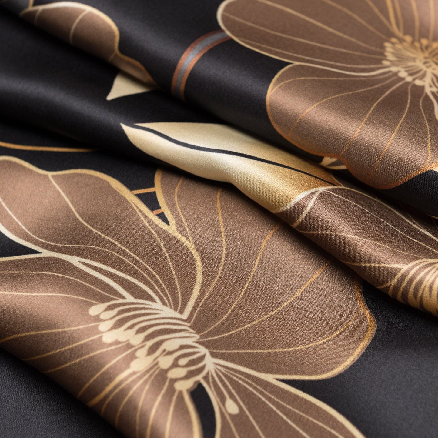 Laura - Silk Scarf Shawl - Black - Solstik
