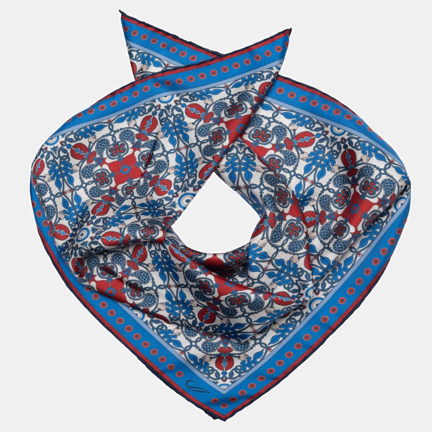 Barbaresco - Silk Neckerchief - Blue and Red - Solstik