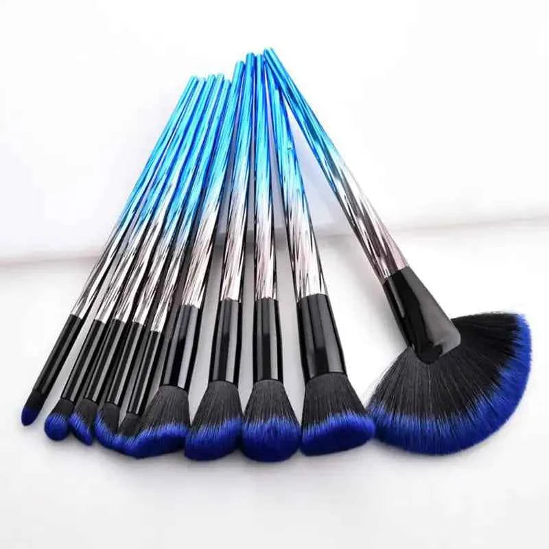 Solstik Blue Ocean Makeup Brush Set - Sleek & Durable
