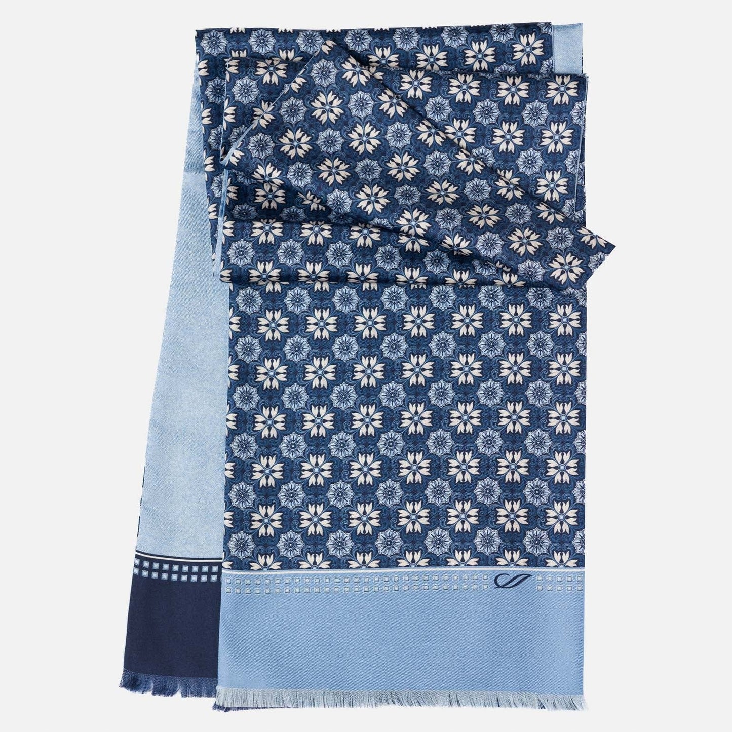 Appia - Reversible Silk Scarf - Blue - Solstik