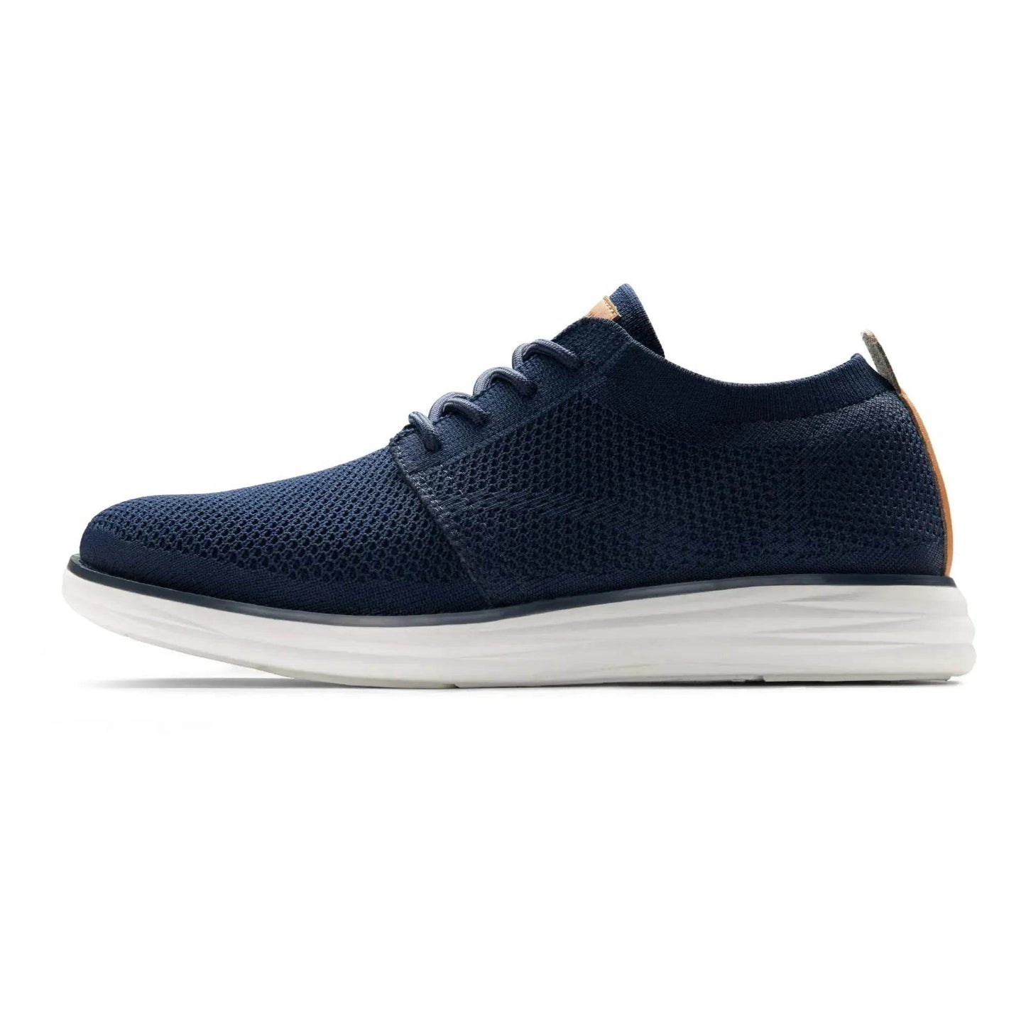 Solstik navy blue lightweight men's sneakers with breathable mesh upper and white sole