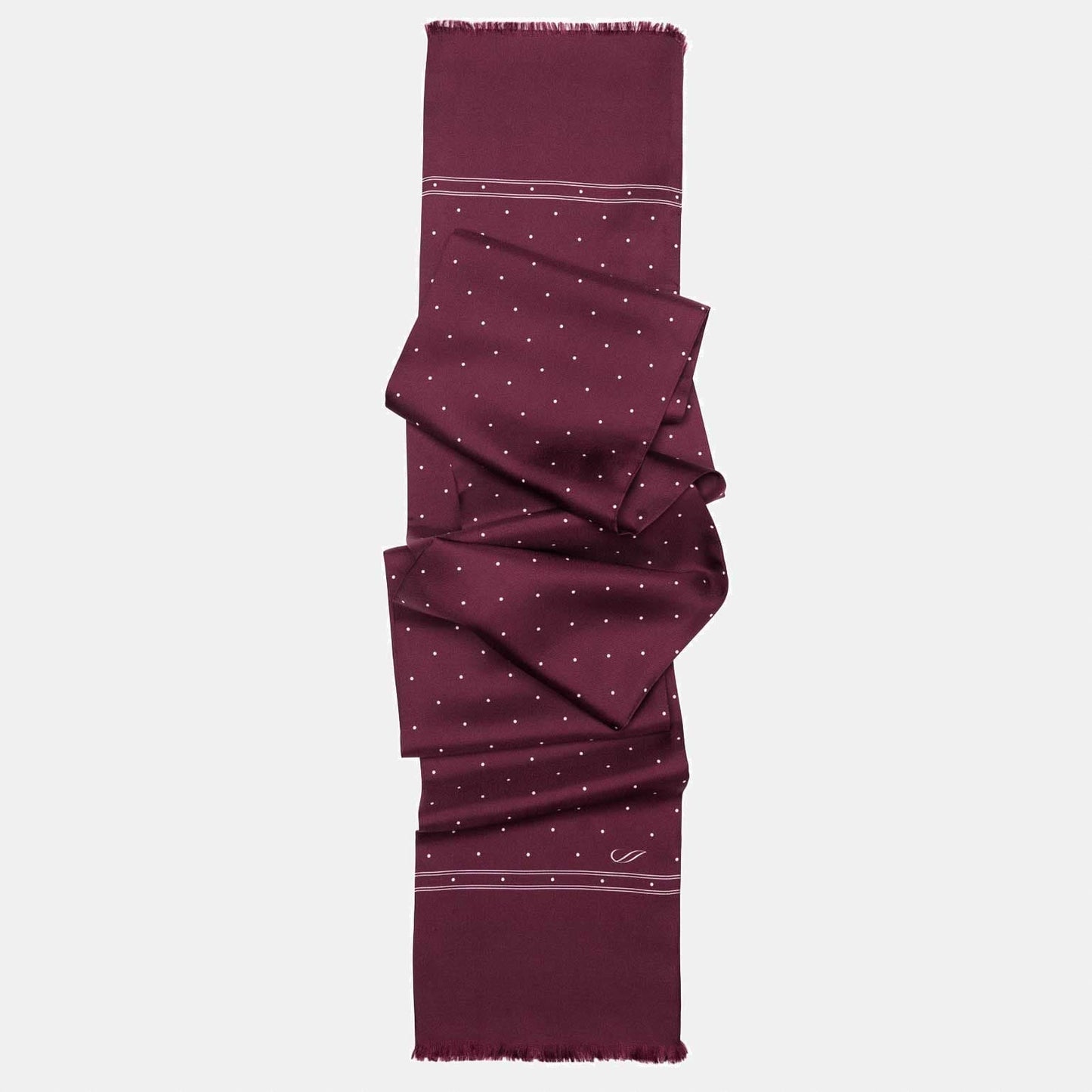 Savona - Slim Silk Scarf - Burgundy - Solstik