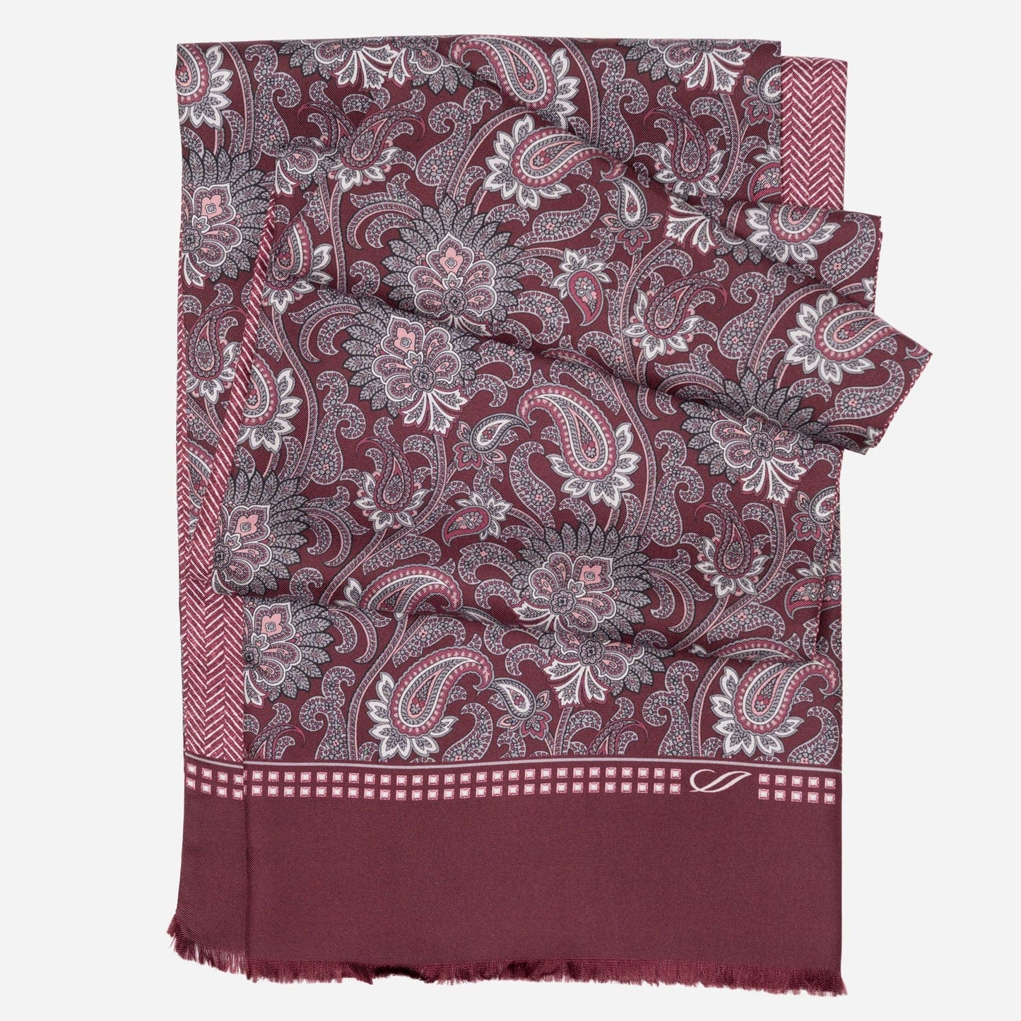 Pasquino - Reversible Silk Scarf - Wine - Solstik