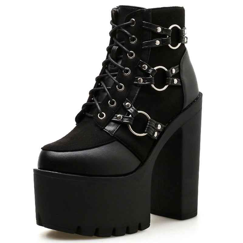 Thick-soled Super High Heels Bootie Women's Shoes