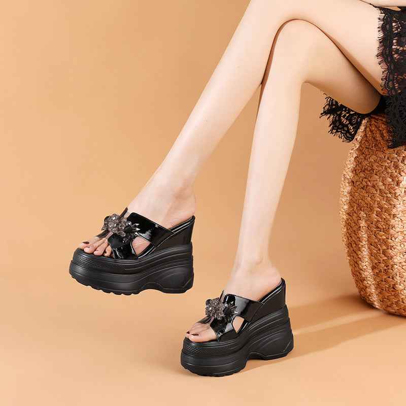 Women's Outer Wear Platform Wedge Slippers