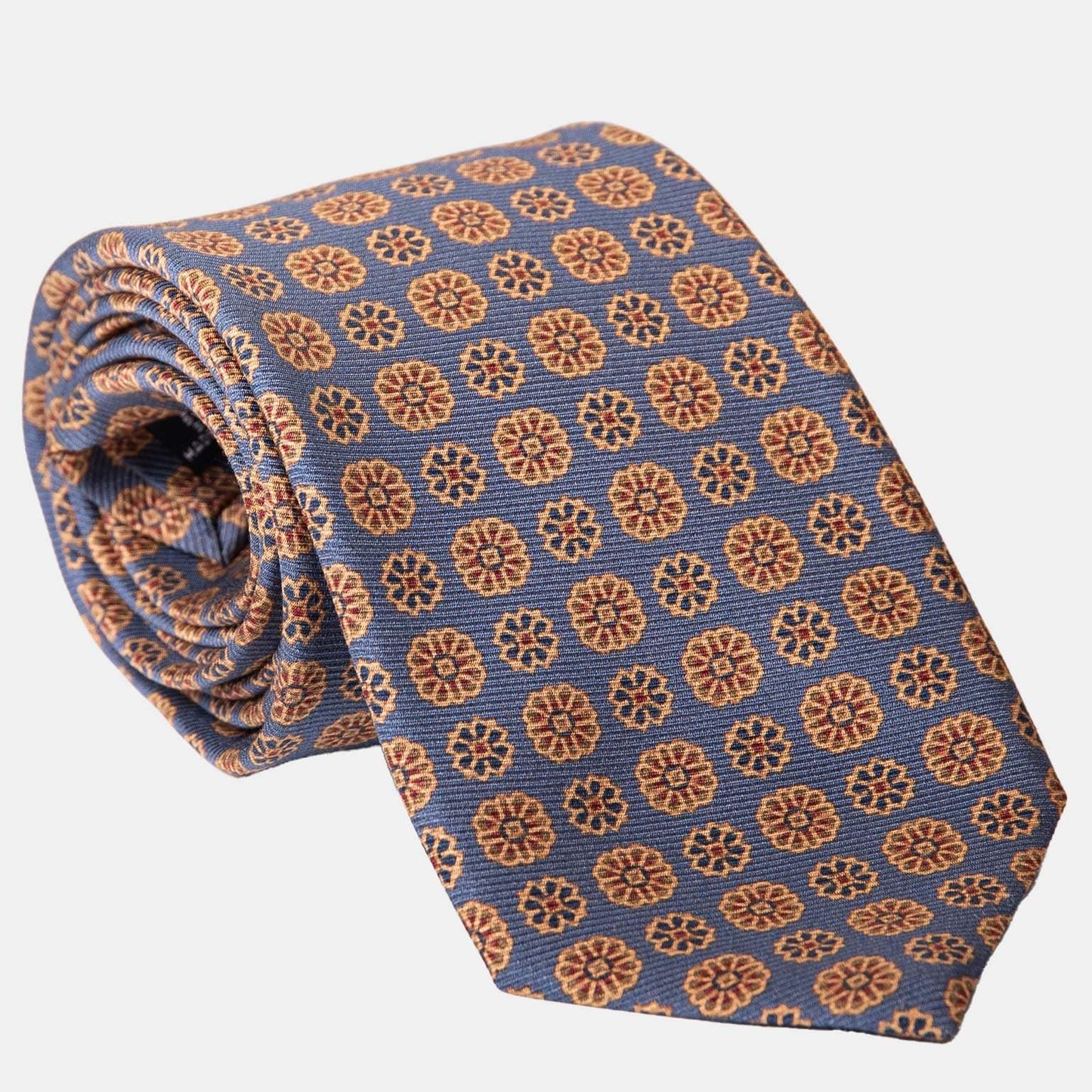 Claudius - Printed Madder Silk Tie - Venetian Blue - Solstik