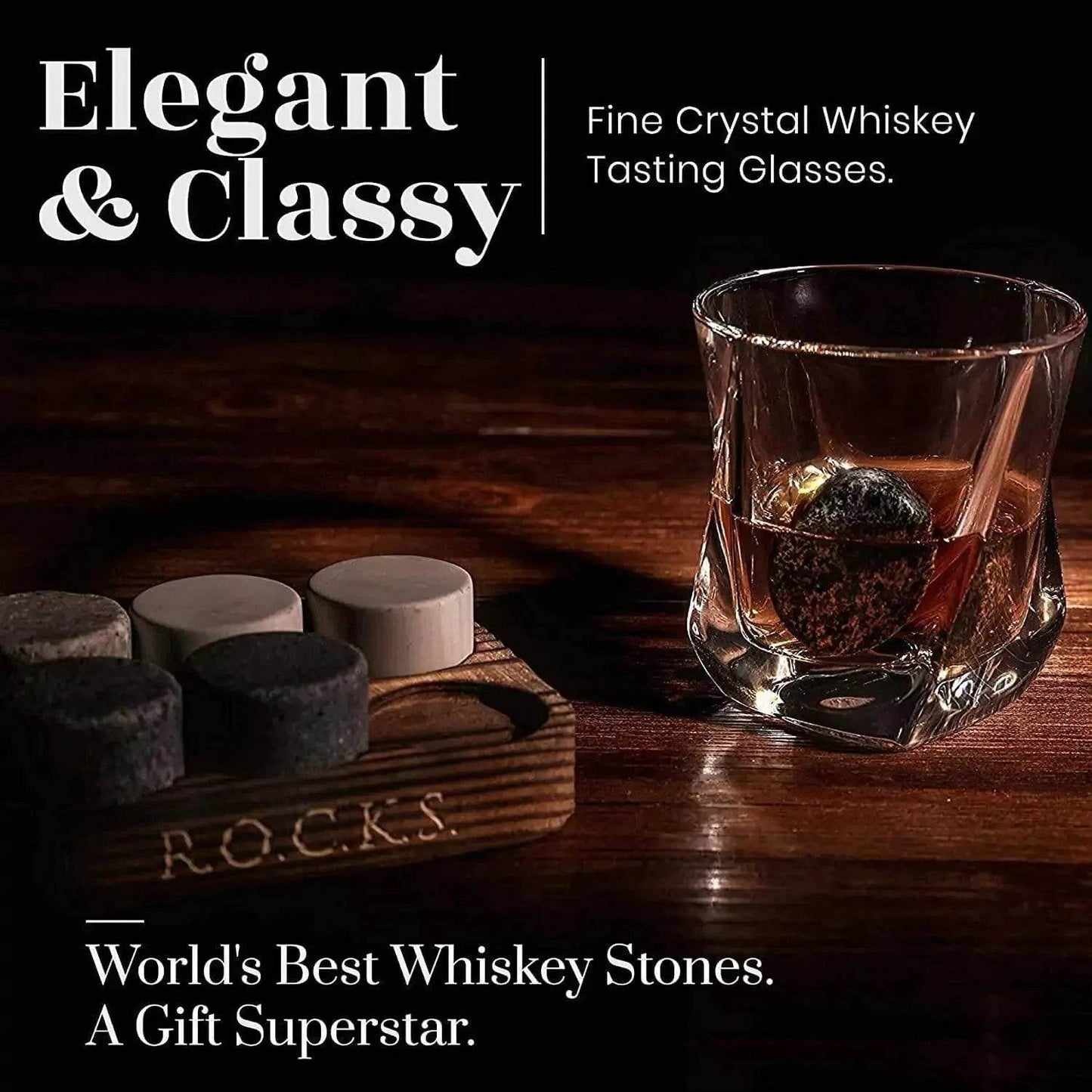 Whiskey Connoisseur's Choice Set - Stones & Twist Glass - Solstik