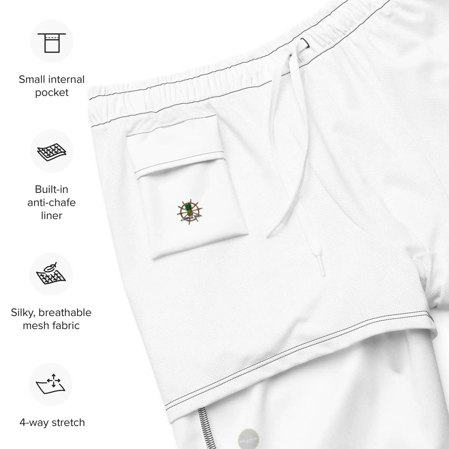 Men's Eco-Friendly White Surf Shorts - Solstik