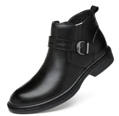 Plush Cowhide Men's Leather Business Boots - Solstik