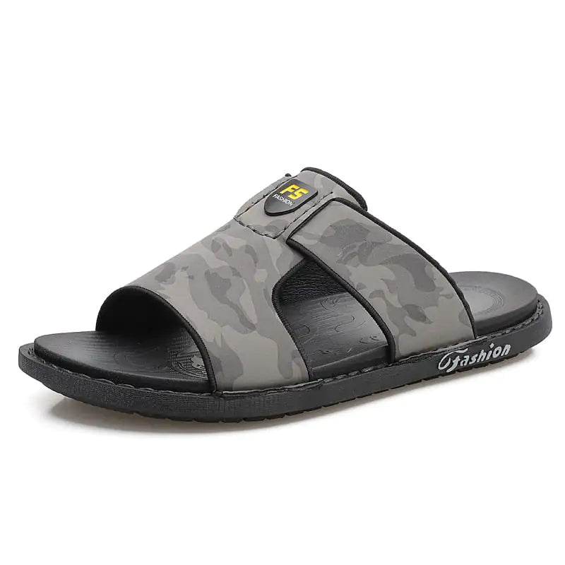 Men's Soft Sole Leather Non-Slip Flip Flops Shoes - Solstik