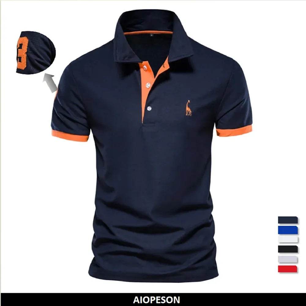Giraffe Embroidered Polo Shirt - Solstik