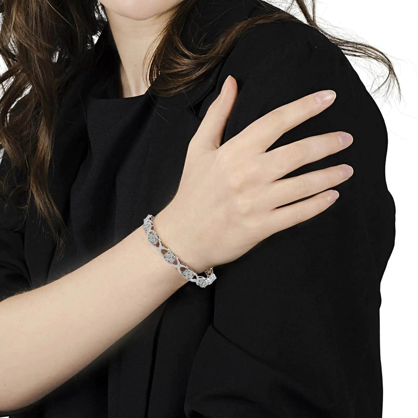 Sterling Silver Diamond Love Bracelet - Solstik