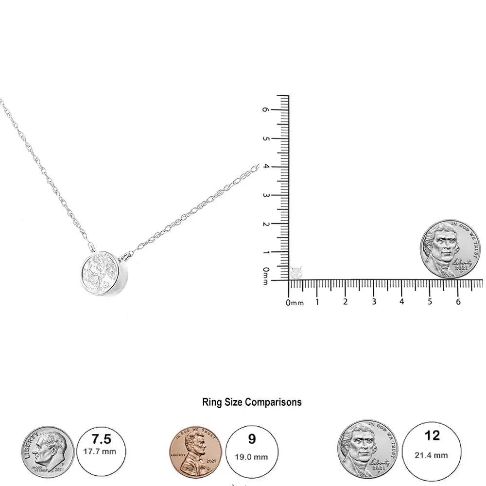 AGS 10K Gold Round Diamond Solitaire Pendant Necklace - Solstik