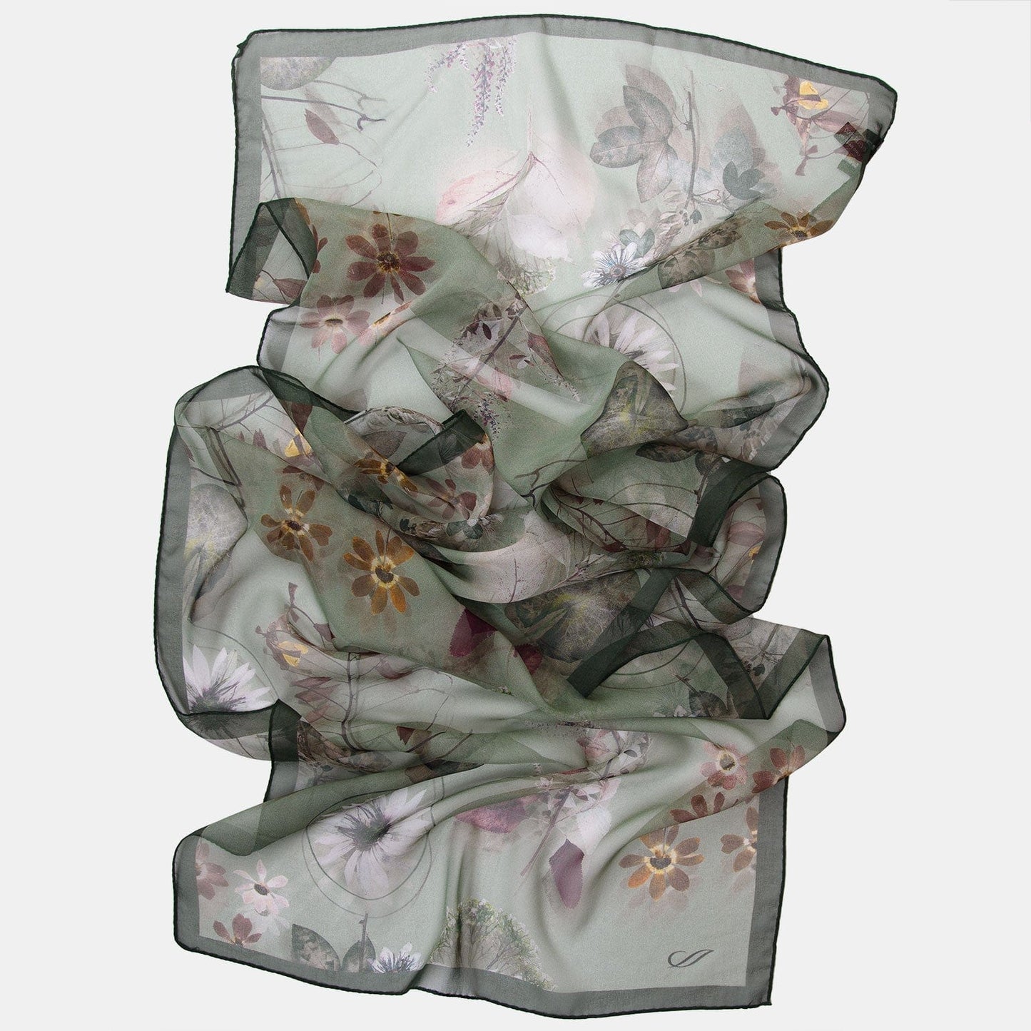 Botanica - Long Silk Scarf - Green - Solstik