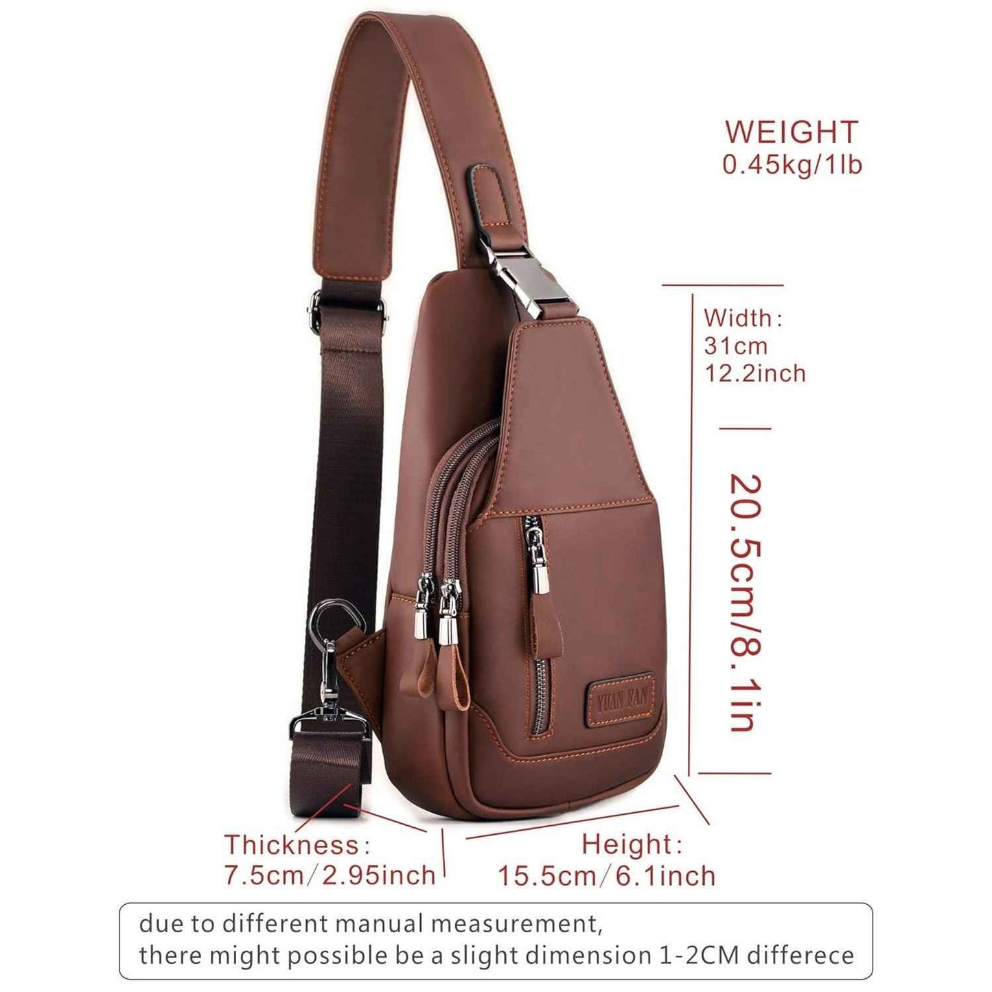 FR Fashion Co. Genuine Leather Sling Backpack