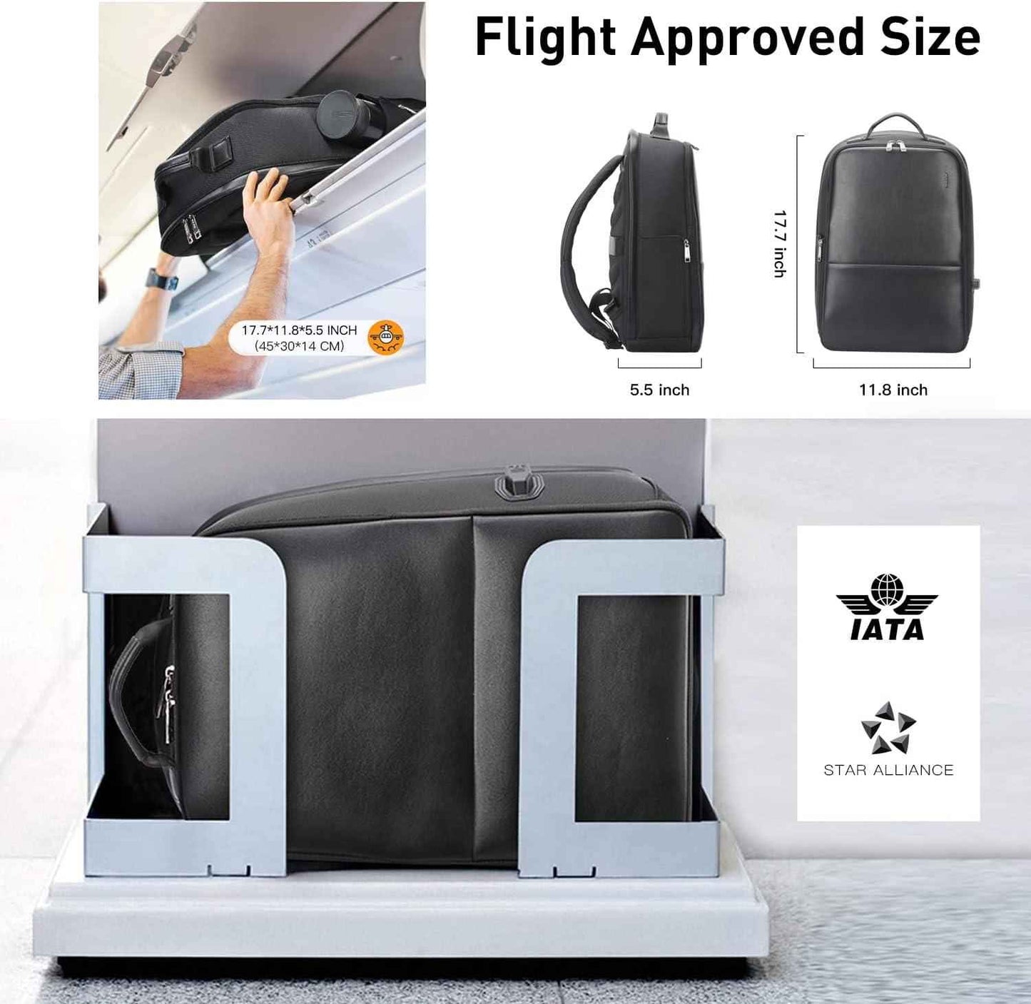 FR Fashion Co. 17" Men's Anti-Theft Laptop Backpack
