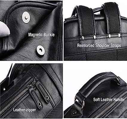 FR Fashion Co. 17" Men's Leather Travel Backpack