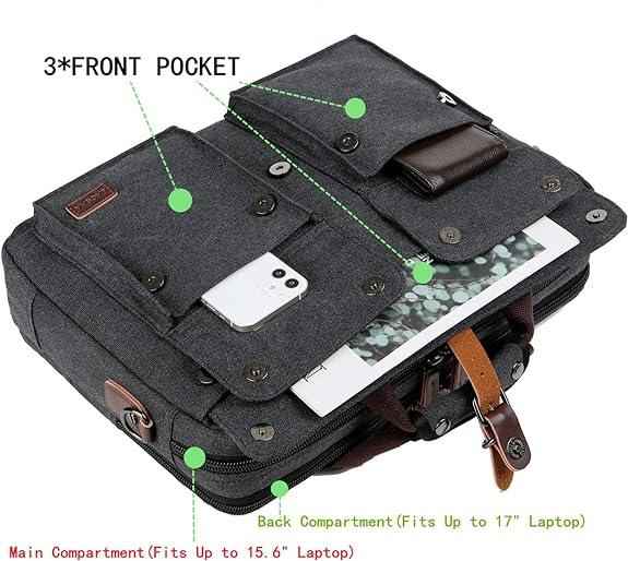 FR Fashion Co. 18" Men's Canvas Laptop Messenger Bag