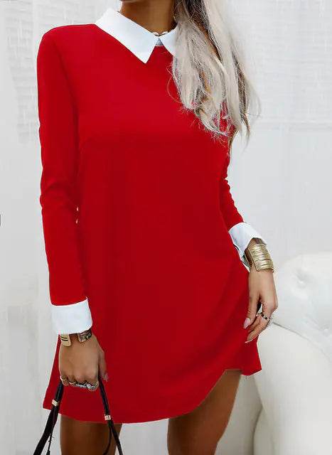 Ladies' Elegant Color Block Dress - Solstik