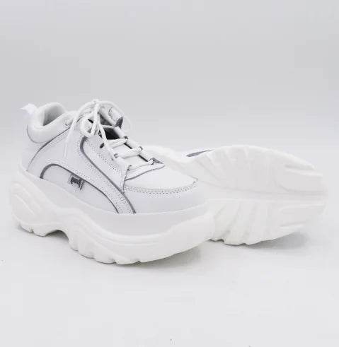 Heart-Shaped White Platform Shoes with Thick Soles - Solstik
