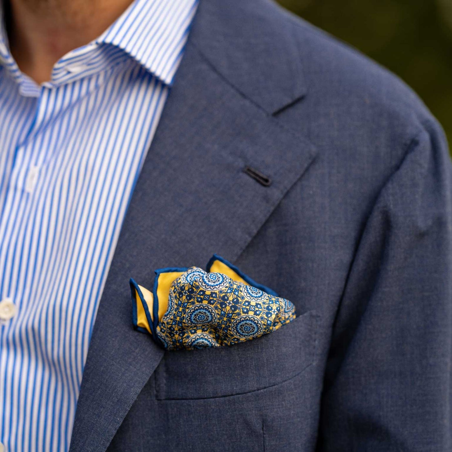Fiastra - Silk Pocket Square - Yellow - Solstik