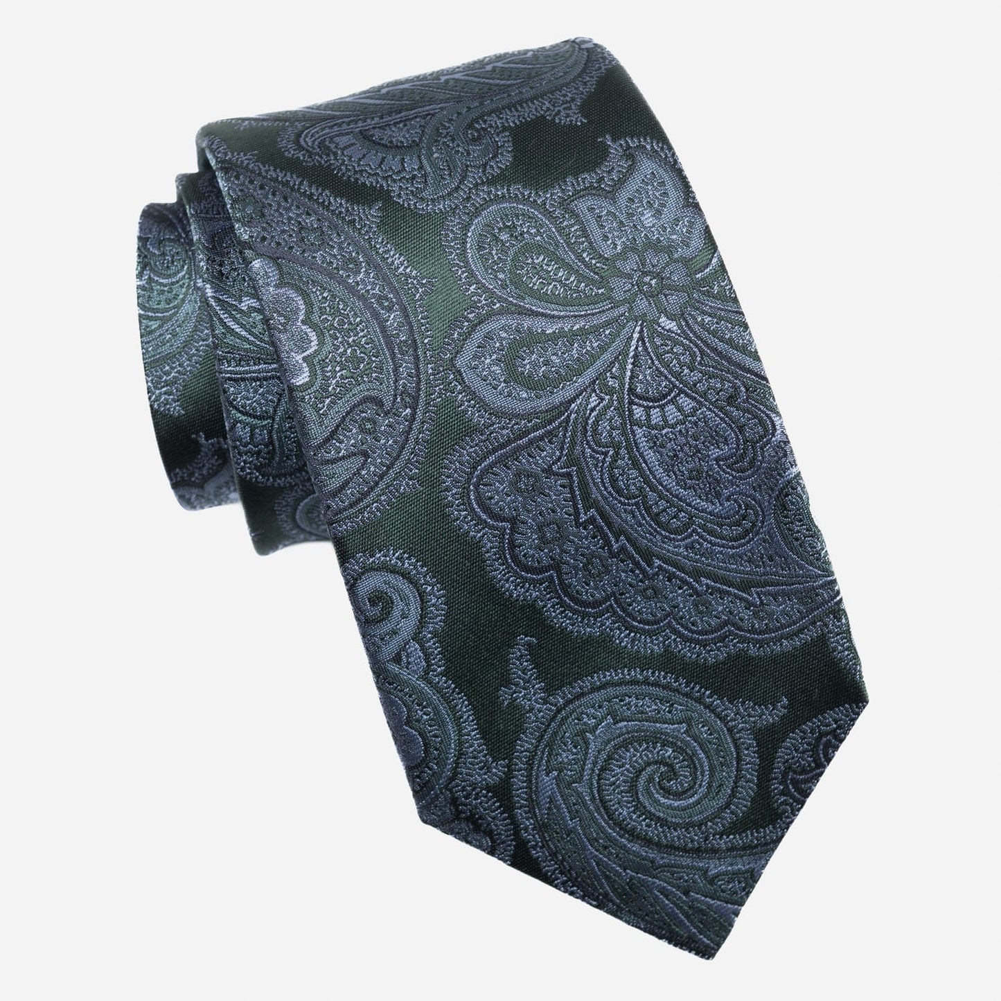 Cortina - Silk Jacquard Tie - Bottle Green - Solstik