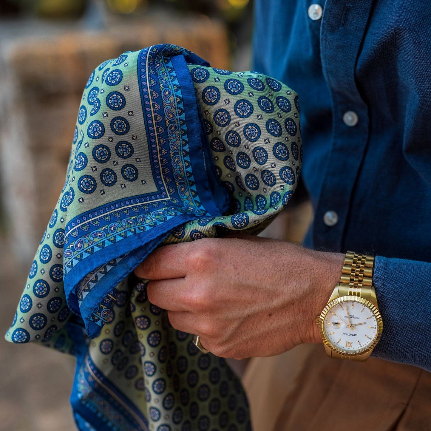 Toscana - Silk Neckerchief - Pistachio - Solstik
