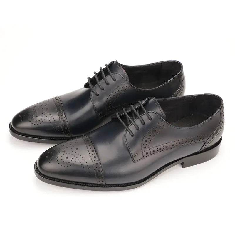 Brogue Engraved Men's Leather Business Shoes - Solstik