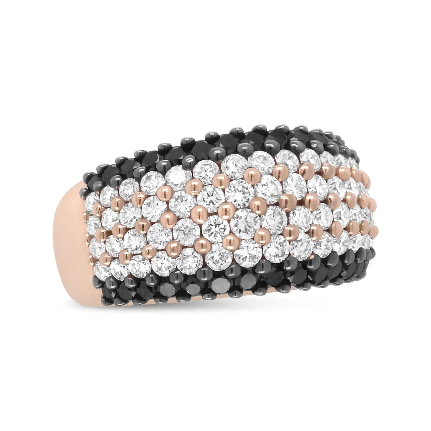 18K Rose Gold Dual-Tone Diamond Ring - Solstik