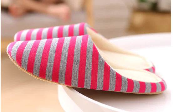 Soft Bottom Striped Indoor Home Slippers for Autumn/Winter - Solstik