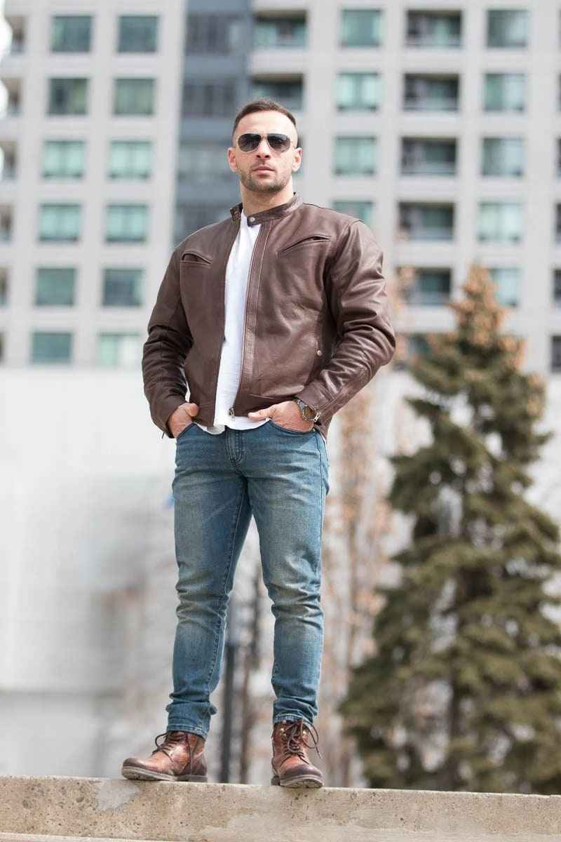 Handmade Plain Black Moto Style Jacket