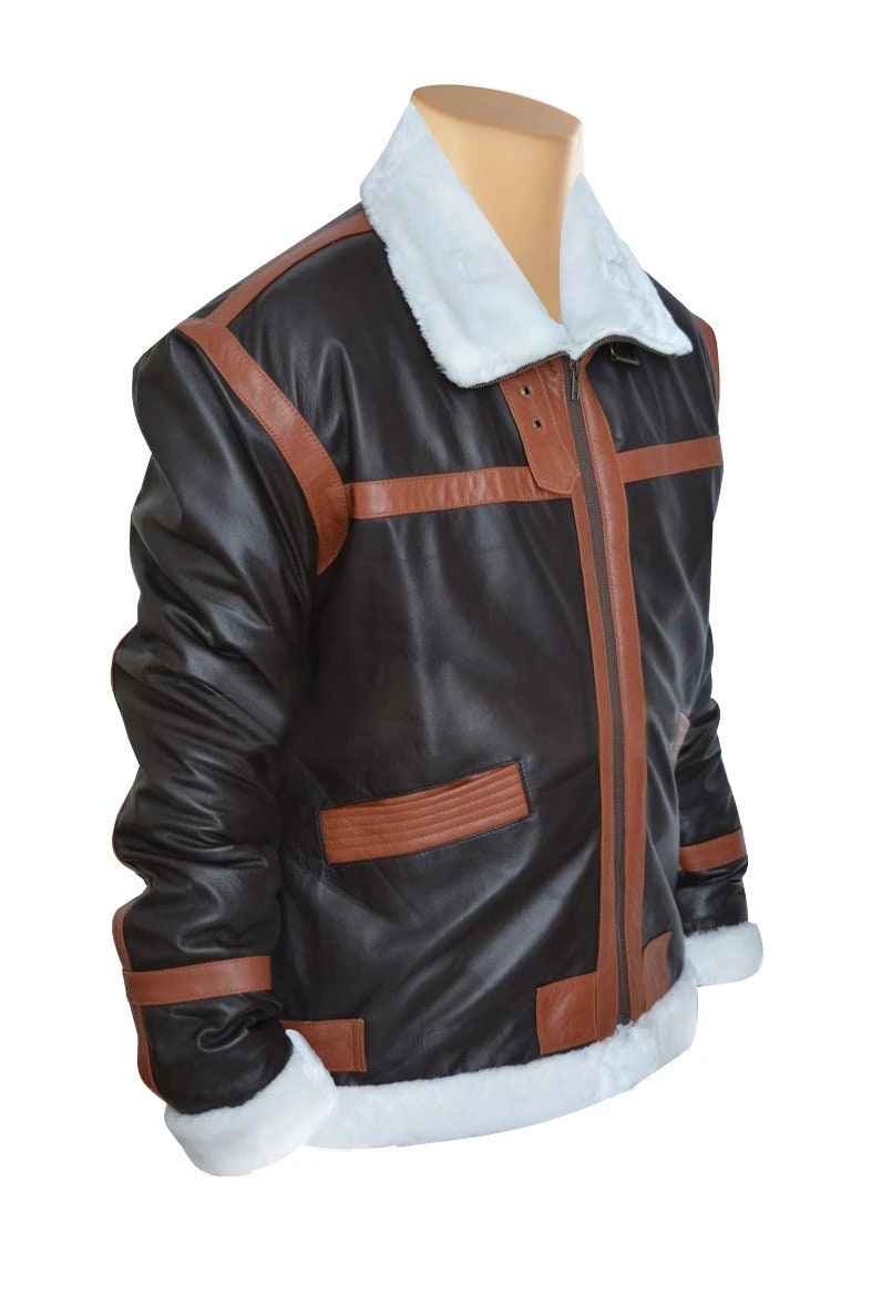 Handmade Leon Kennedy's Resident Evils Fur Jacket Costume Cosplay Handmade