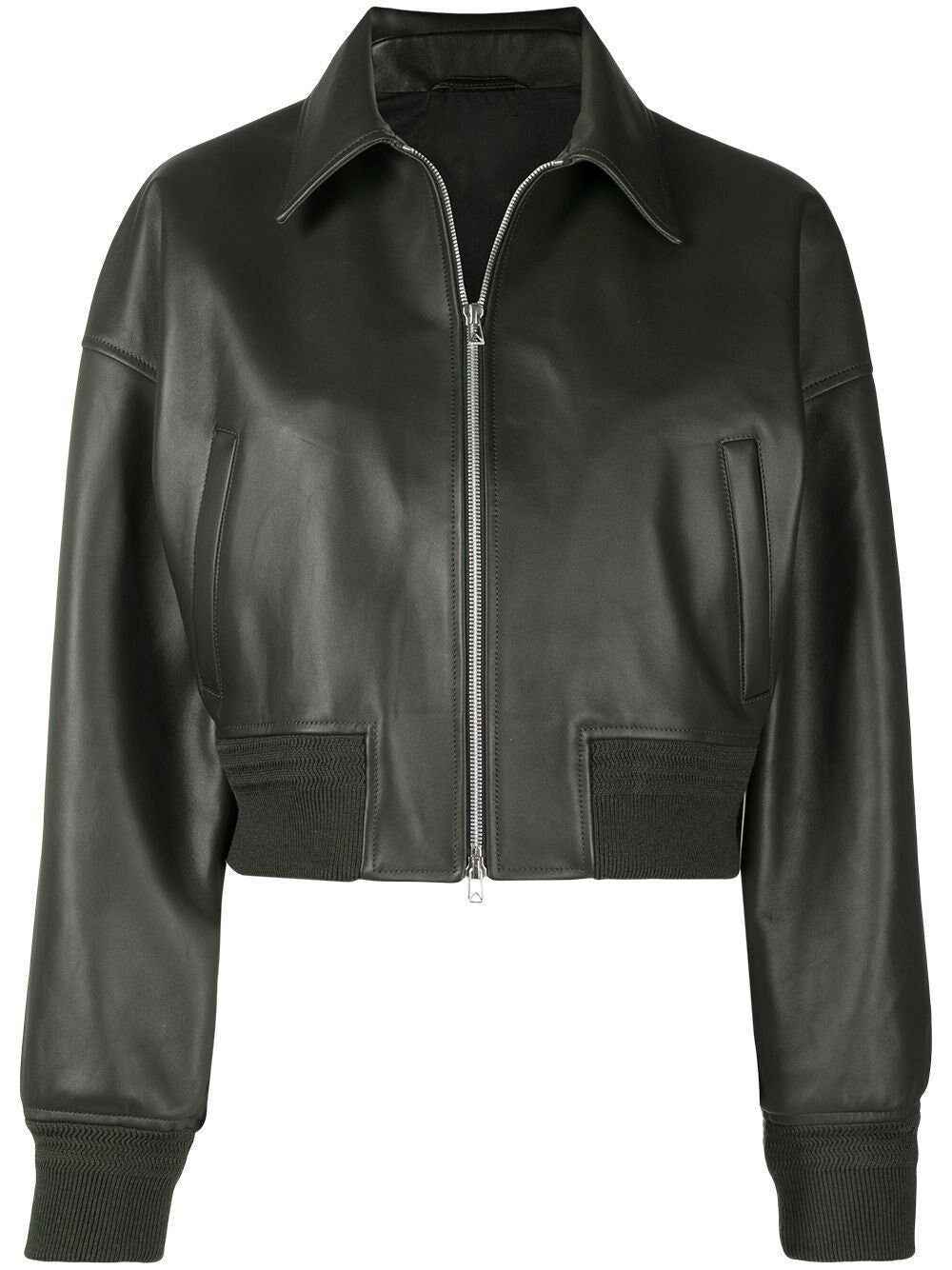 Handmade Leather Bomber-Style Jacket