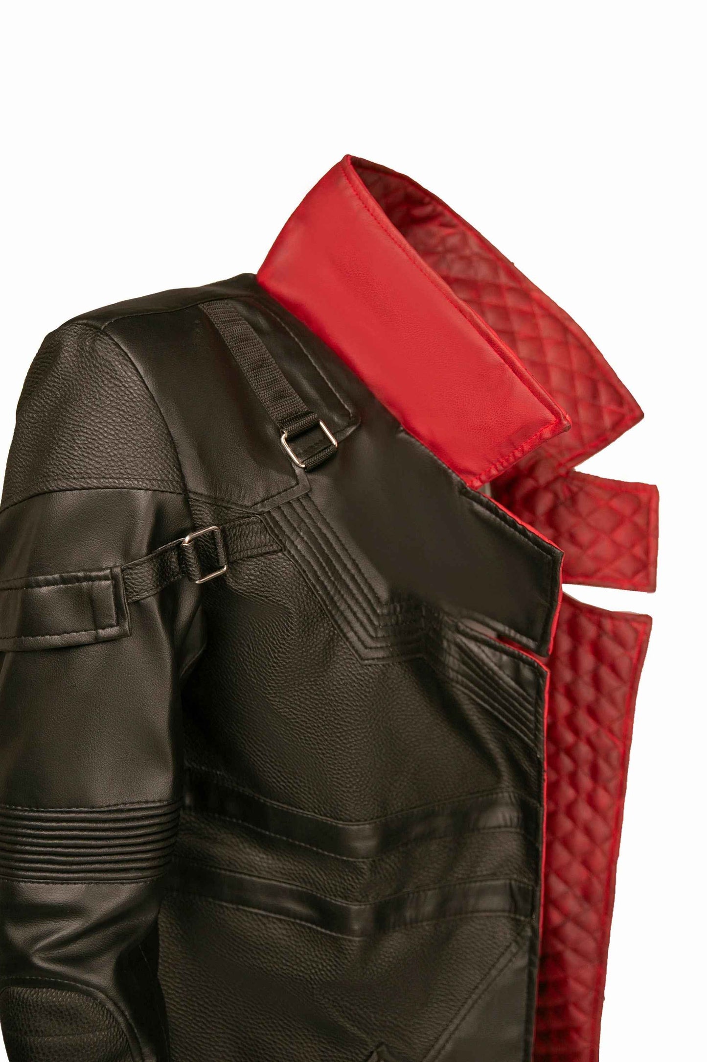 20-77 Phantom Liberty Solomon Reed Cosplay Costume Black Leather Coat, Cosplay Idris Elba Inspired Handcrafted by Ox and Bulls